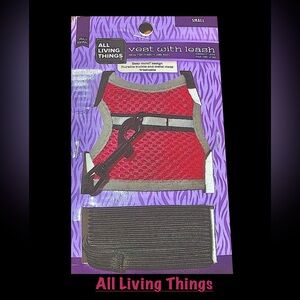 All Living Things Pink Mesh Pet Vest with Grey Trim (Small)
